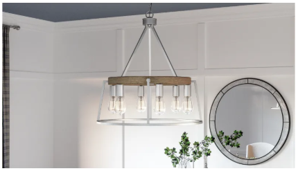 Quoizel Brockton 6 Light 25" Wide Wood Chandelier